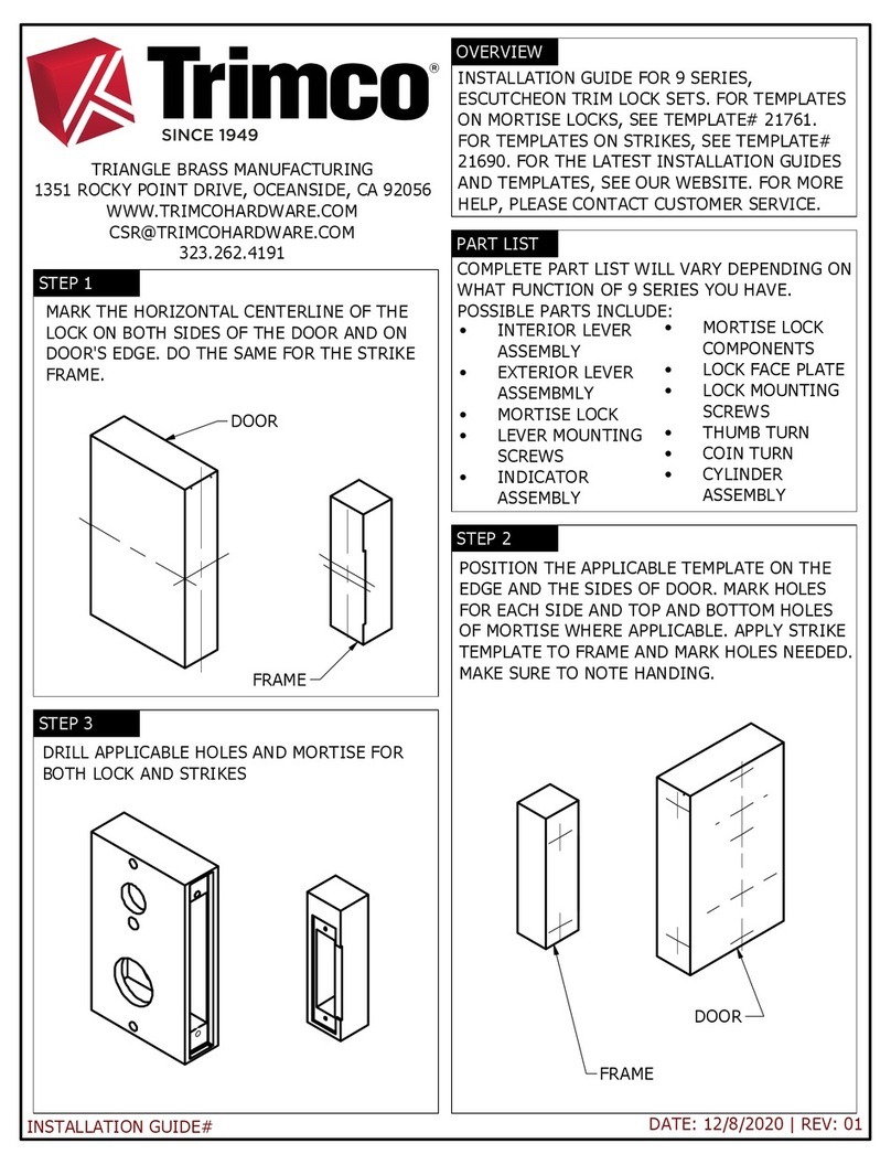 Trimco 9 Series installation guide