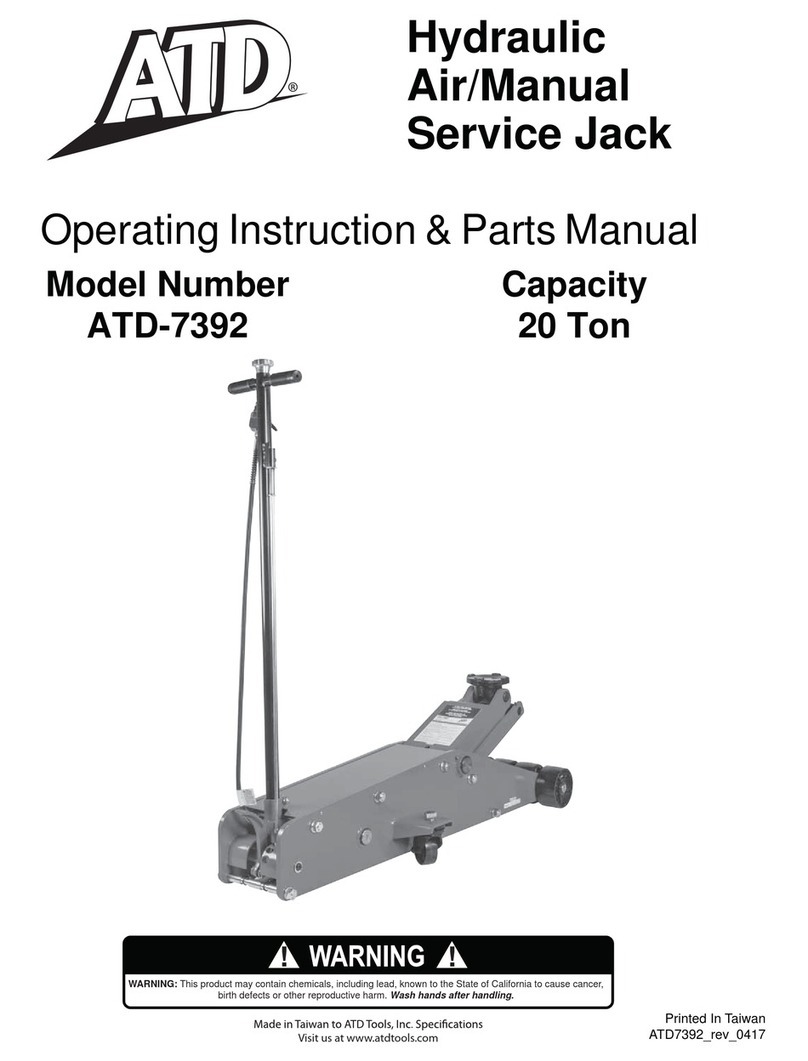 ATD Tools 7392 Operating instructions & parts manual