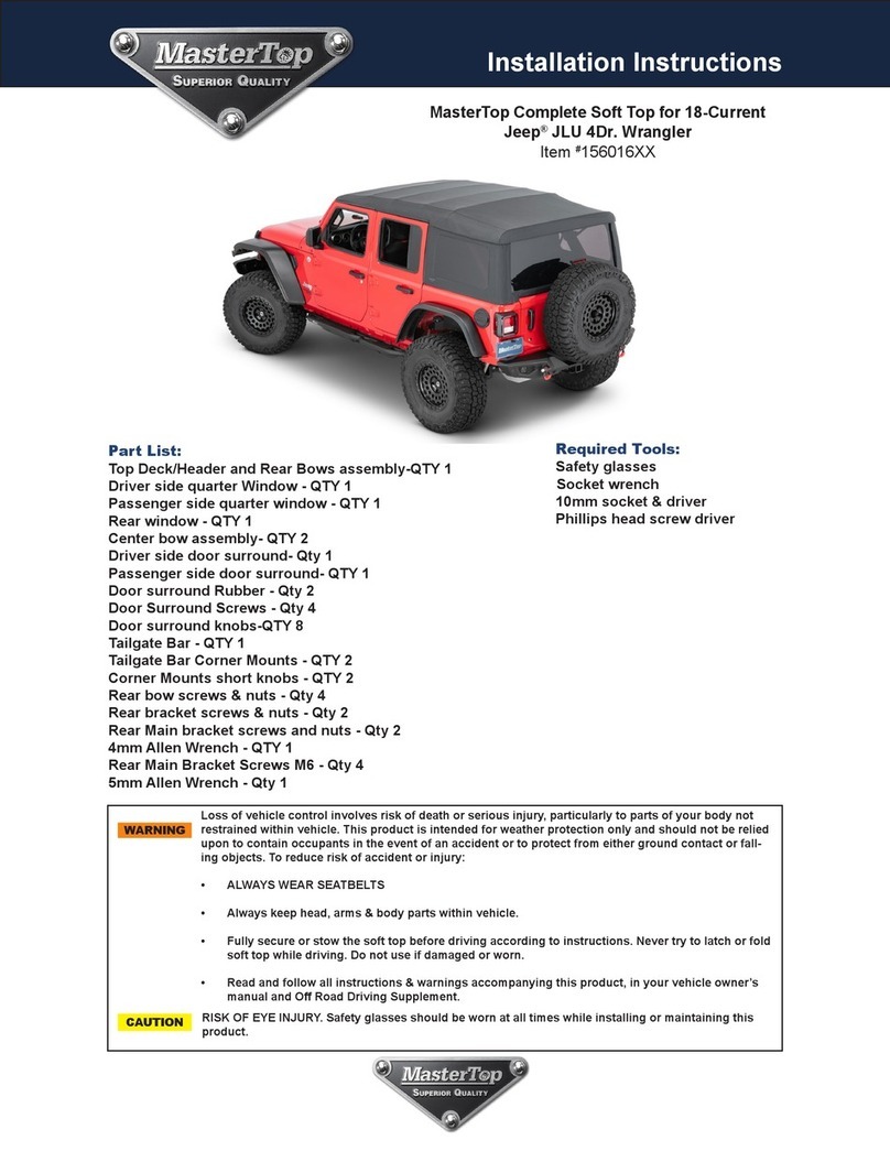 MasterTop 156016XX User manual