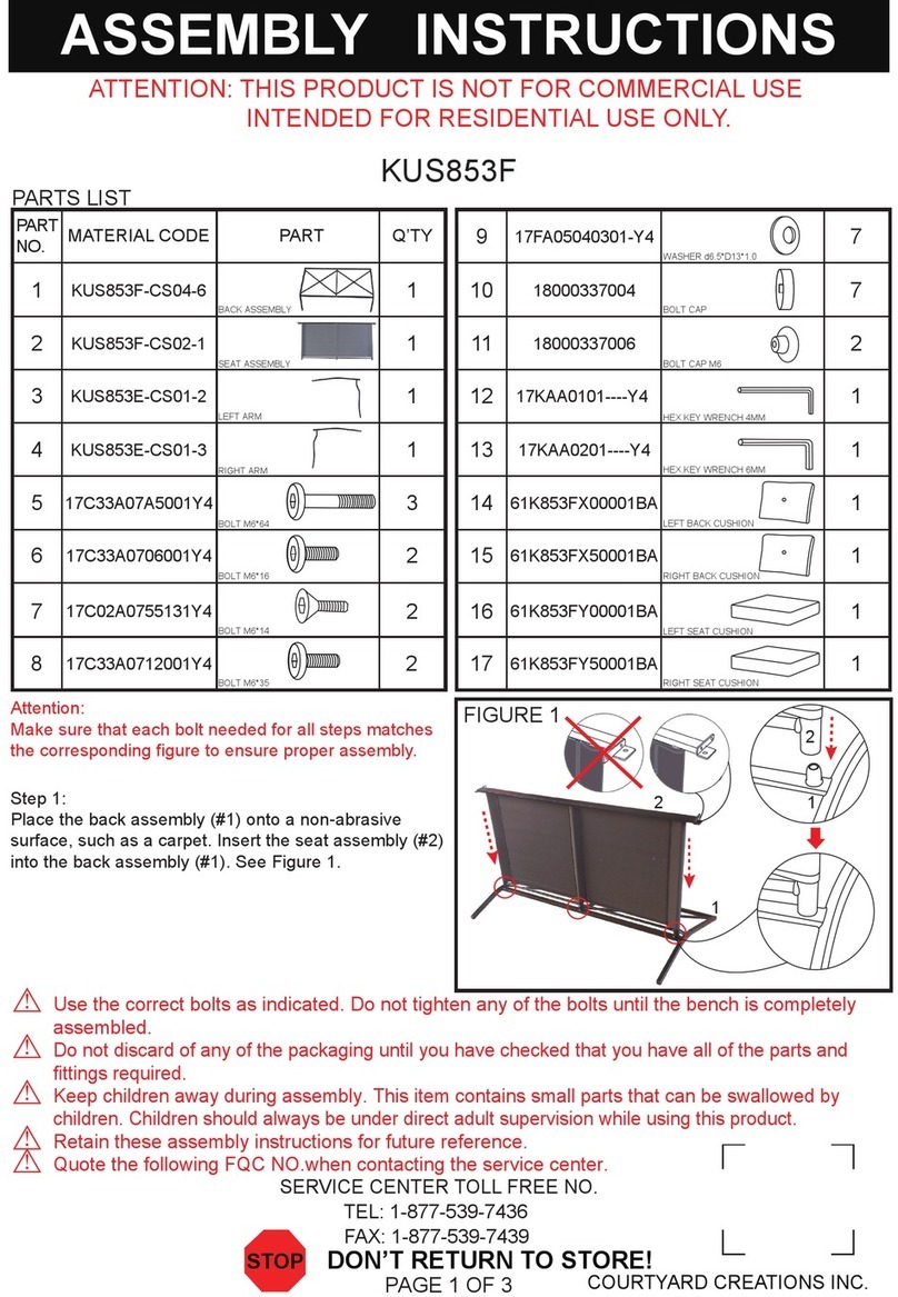 Courtyard Creations KUS853F Assembly instructions