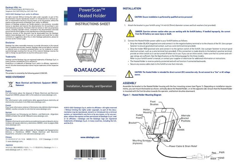 Datalogic 11-0139 Installation, assembly and operation manual