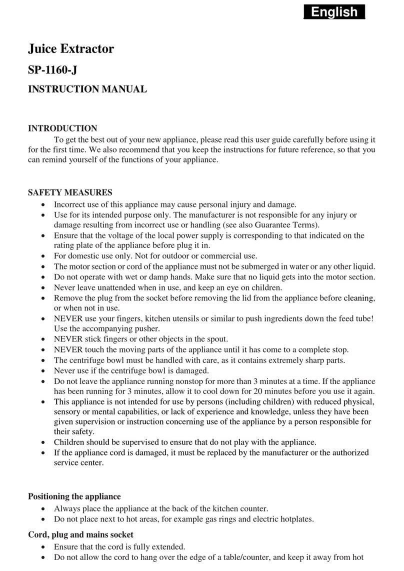 YOVA SP-1160-J instruction manual