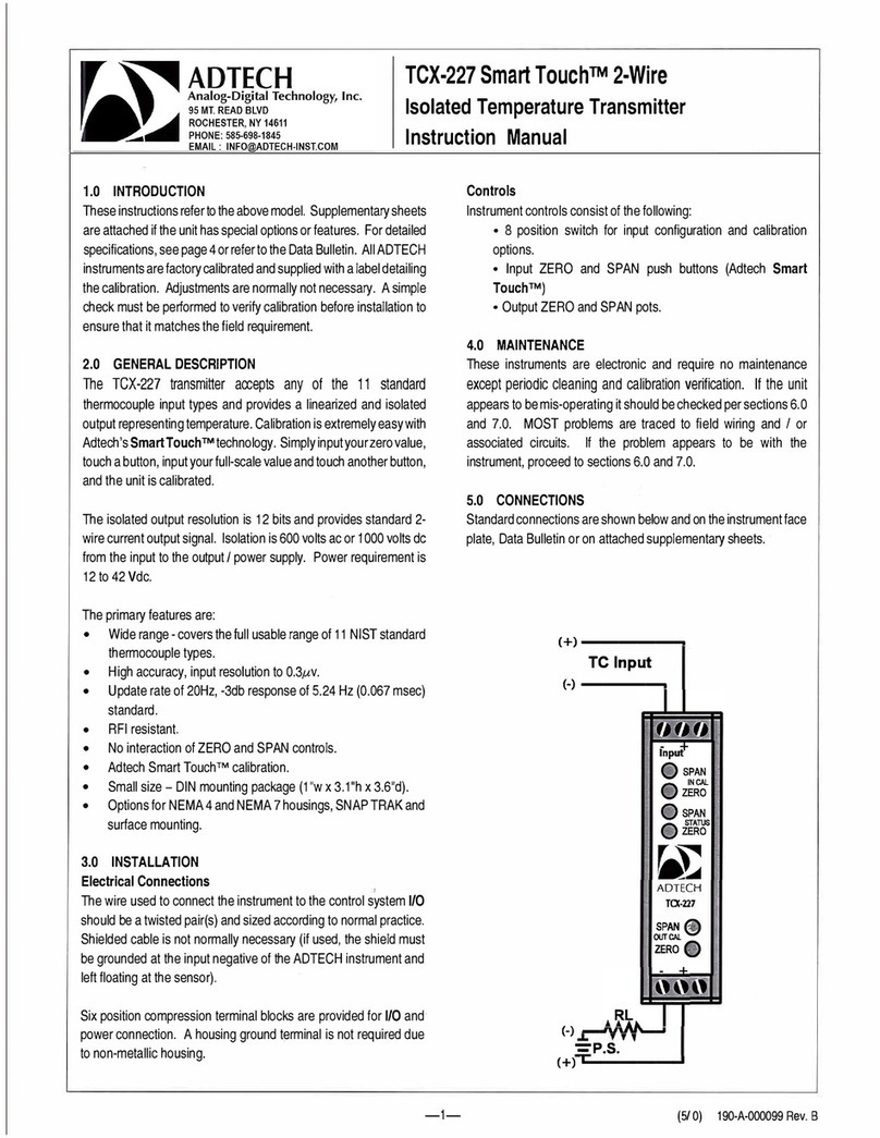 Adtech Smart Touch TCX-227 instruction manual