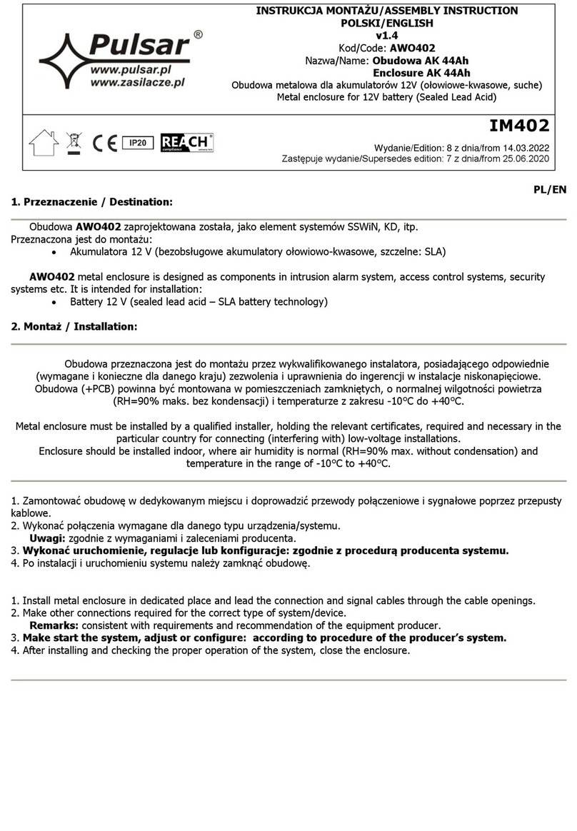 Pulsar AWO402 User manual
