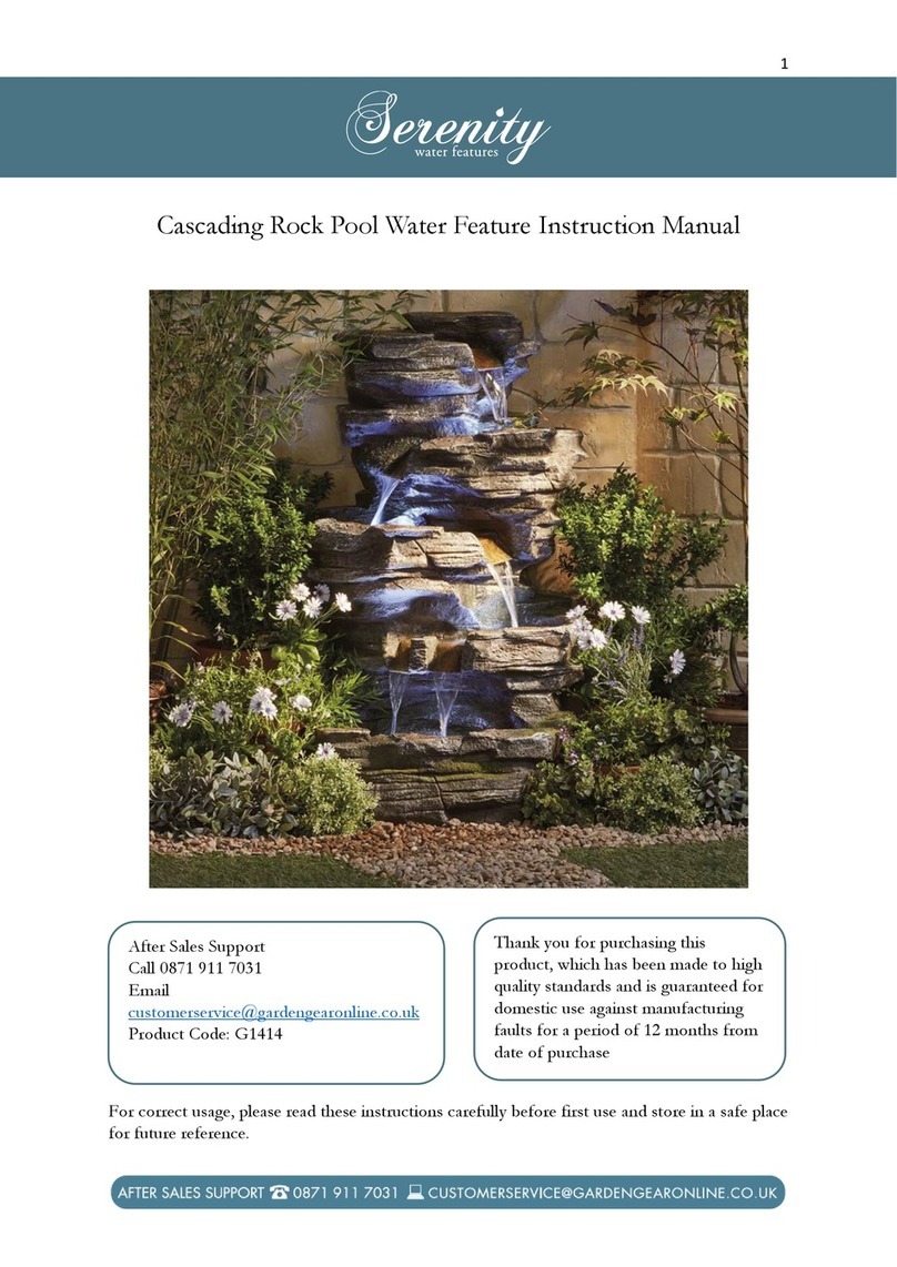 Serenity Cascading Rock Pool Water Feature User manual Serenity Cascading Rock Pool Water Feature User manual