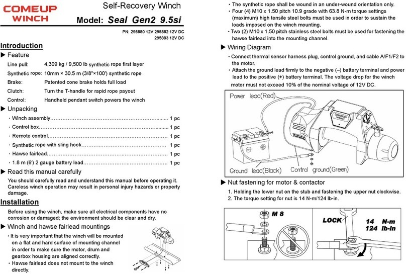 Come.up Winch Seal Gen2 9.5si User manual