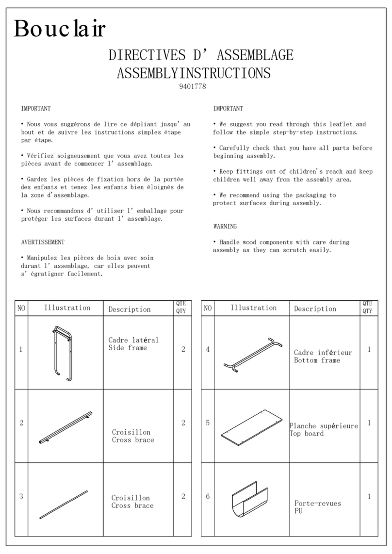 Bouclair 9401778 User manual Bouclair 9401778 User manual