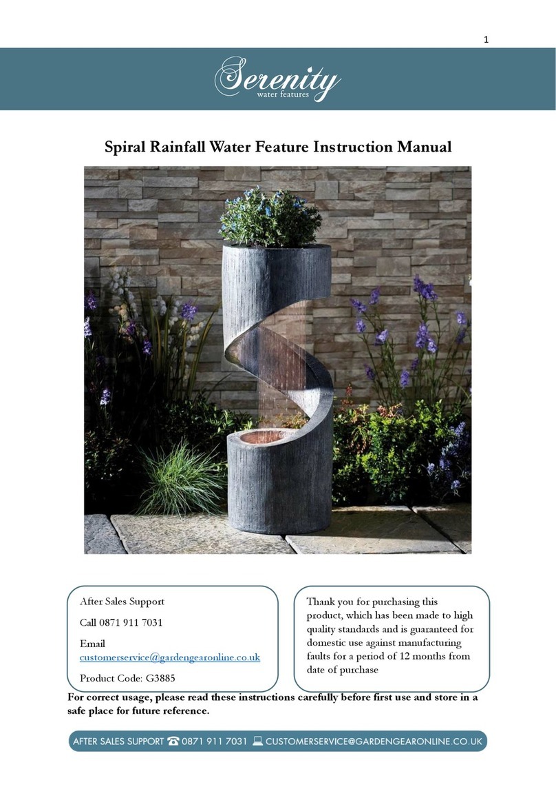 Serenity Spiral Rainfall Water Feature User manual Serenity Spiral Rainfall Water Feature User manual
