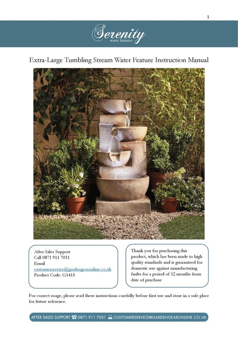Serenity Extra-Large Tumbling Stream Water Feature User manual Serenity Extra-Large Tumbling Stream Water Feature User manual