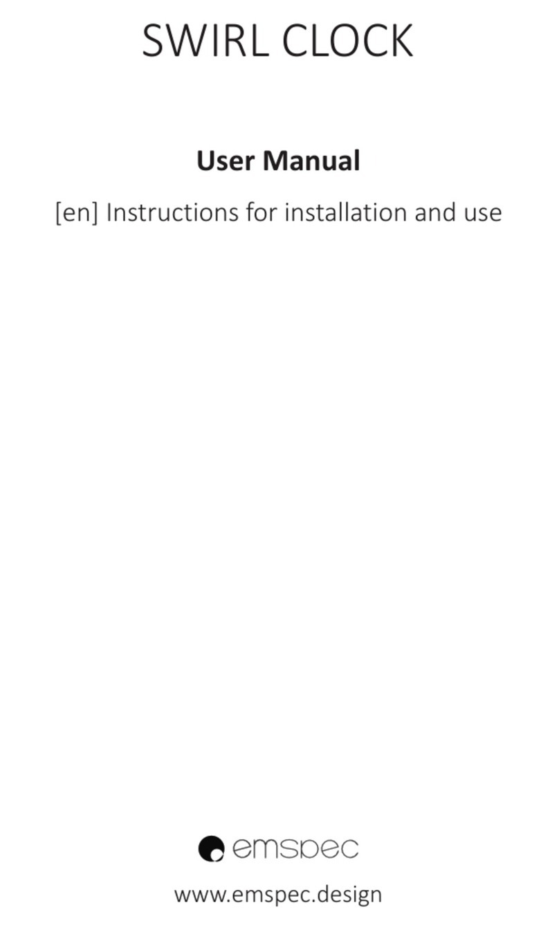 EMspec SWIRL CLOCK user manual