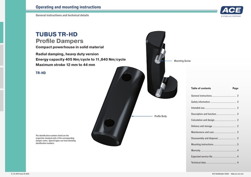 STABILUS ACE TUBUS TR-HD Operating and mounting instructions STABILUS ACE TUBUS TR-HD Operating and mounting instructions