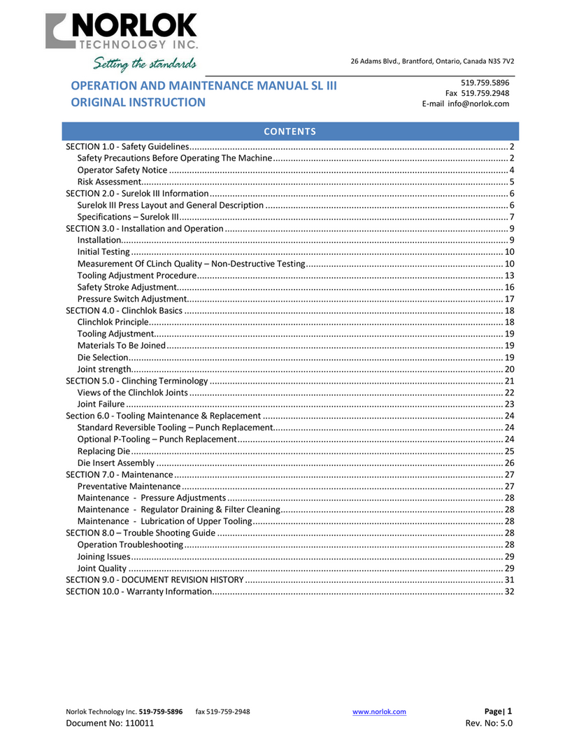 Norlok SL III Operation and maintenance manual