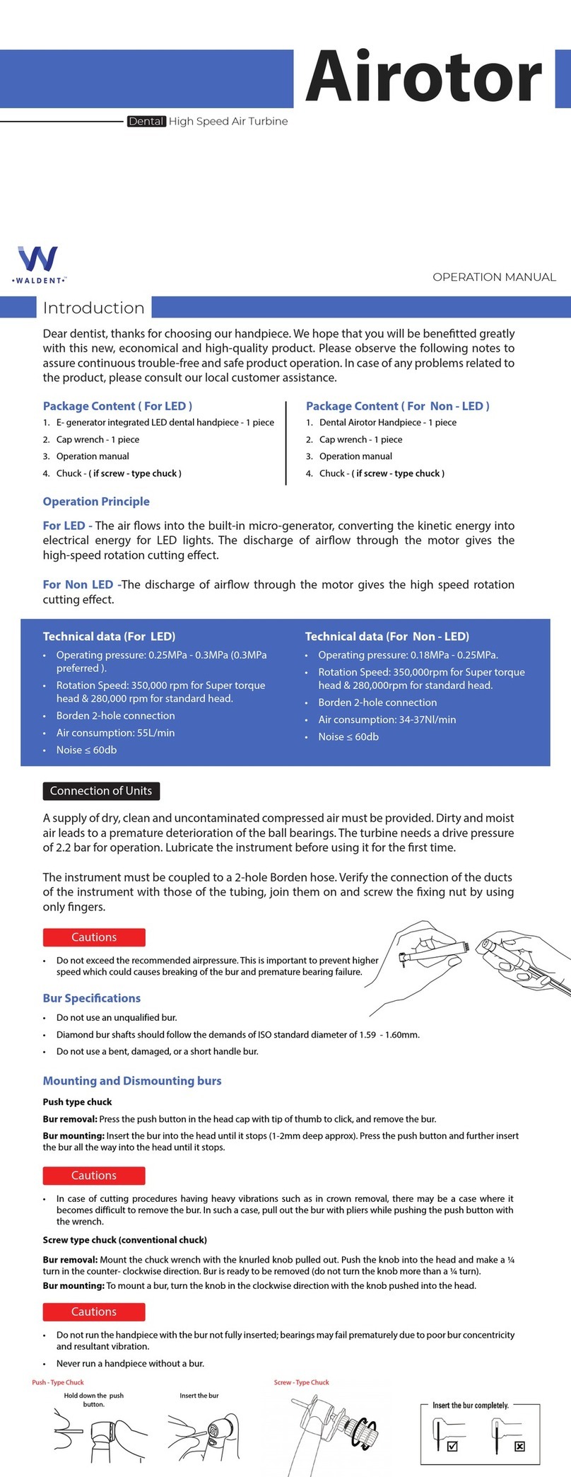 WALDENT Airotor Operation manual