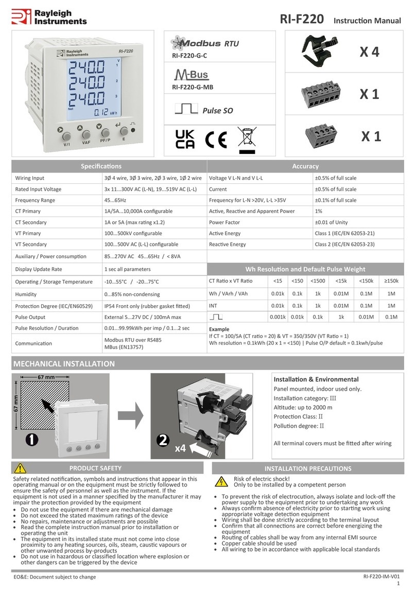 Rayleigh Instruments RI-F220 instruction manual Rayleigh Instruments RI-F220 instruction manual