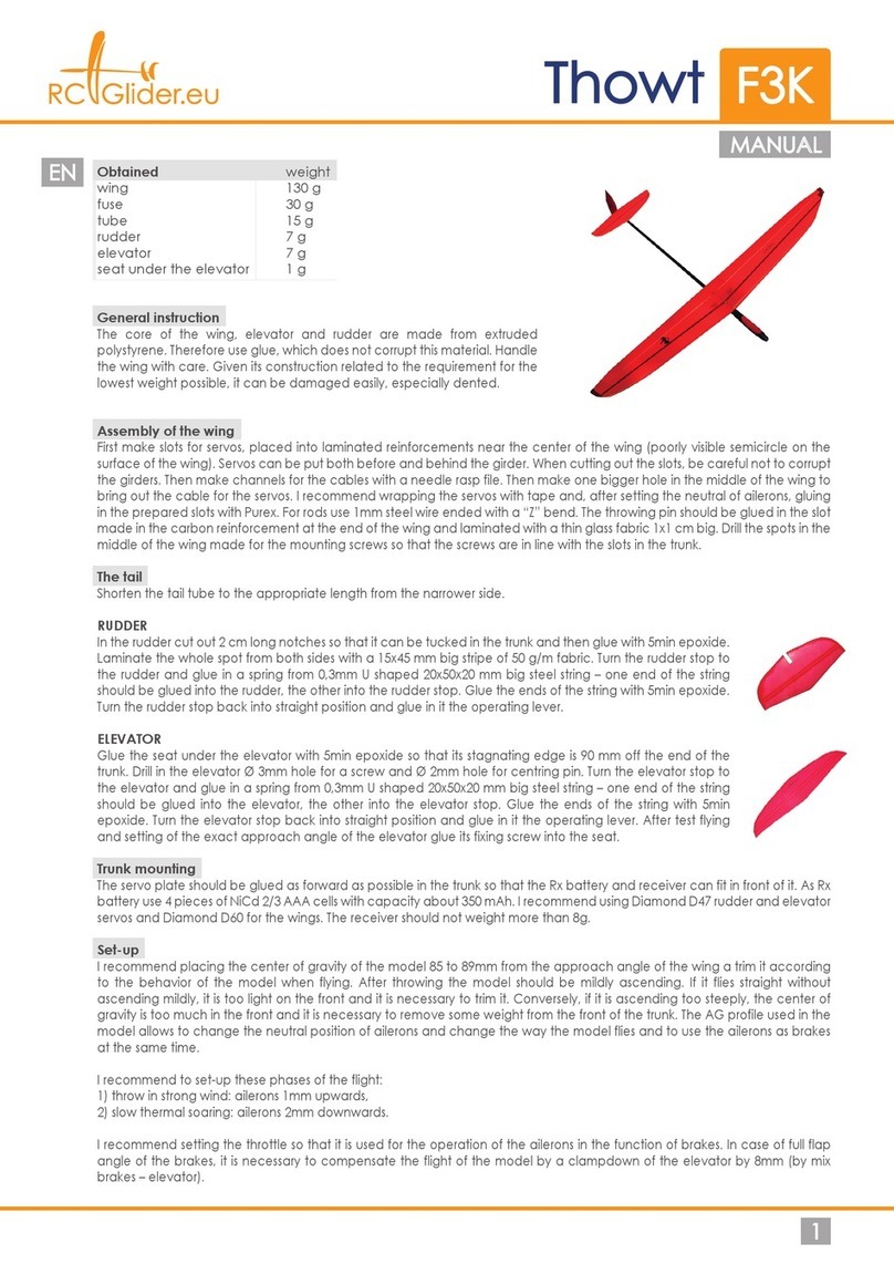 RC Glider Thowt F3K manual