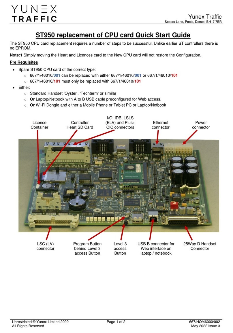 YUNEX TRAFFIC ST950 quick start guide