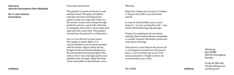 Wästberg Holocene No 4 instructions