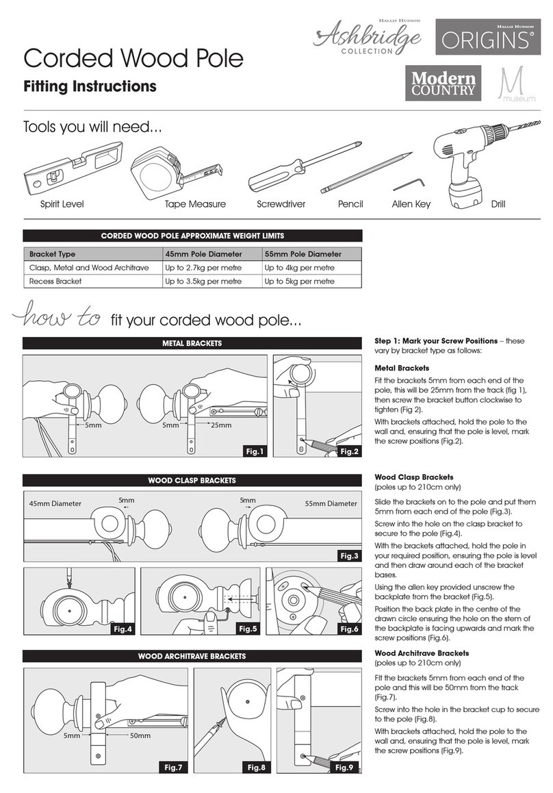 Hallis Hudson Corded Wood Pole Fitting instructions