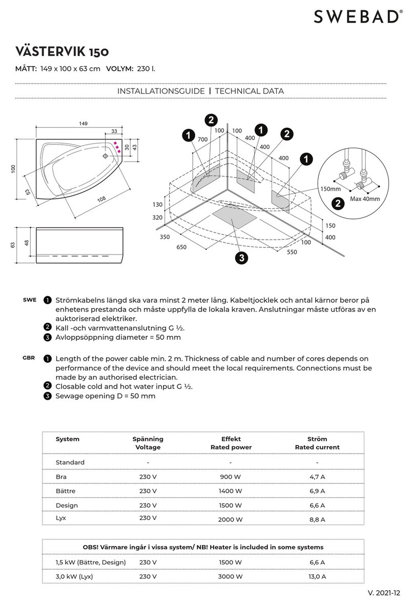 SWEBAD VASTERVIK 150 installation guide