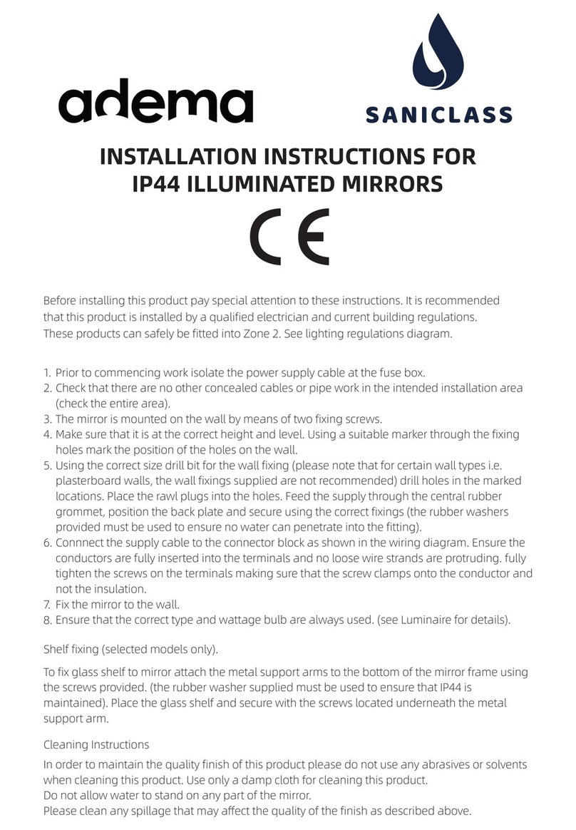 Adema Saniclass Circle SW108324 installation instructions Adema Saniclass Circle SW108324 installation instructions