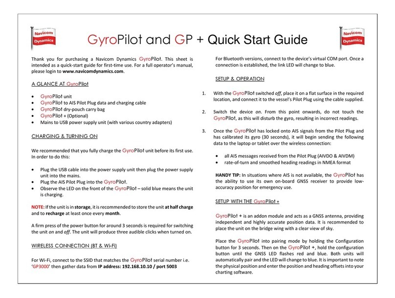 Navicom Dynamics GyroPilot User manual