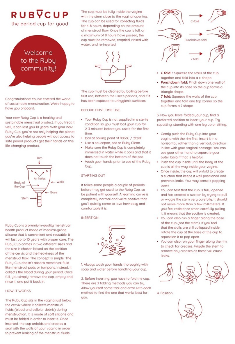 RUBYCUP Period Cup quick start guide