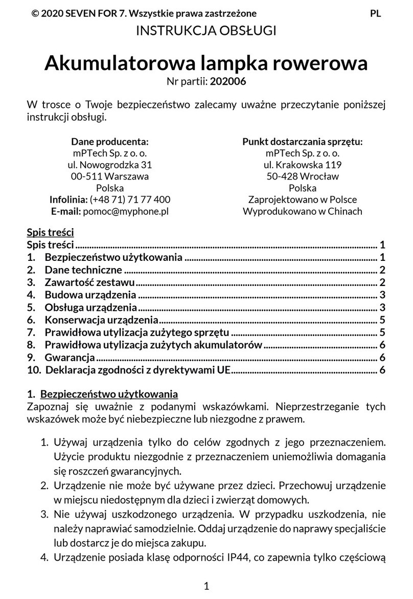 SEVEN FOR 7 TR-460102 user manual