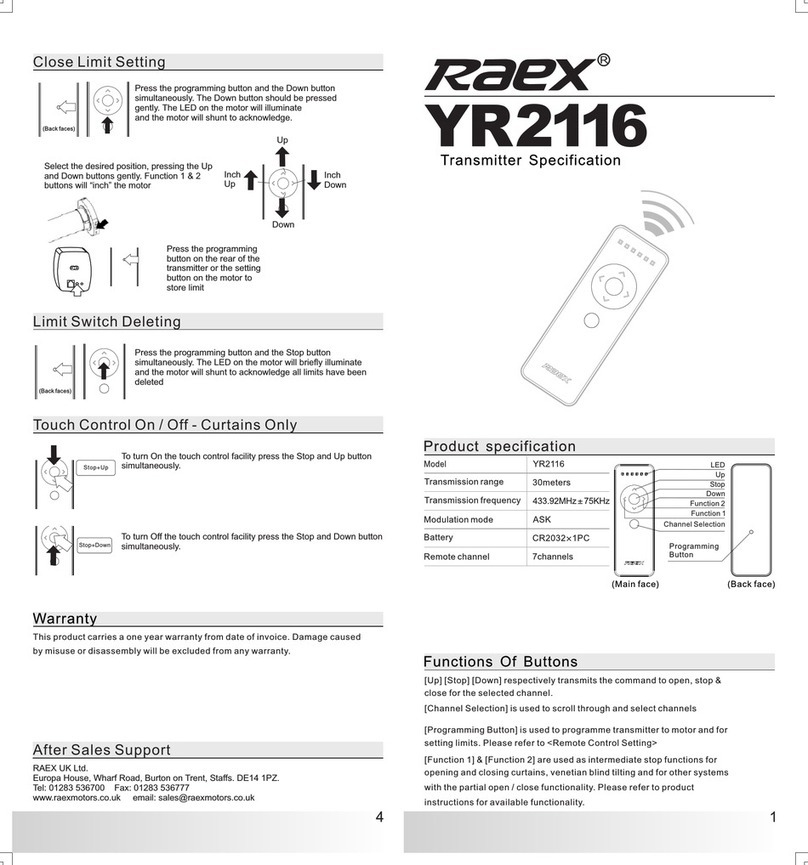Raex YE2116 User manual