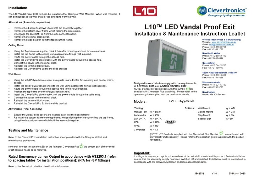 Clevetronics L10 LVELED Series User manual Clevetronics L10 LVELED Series User manual