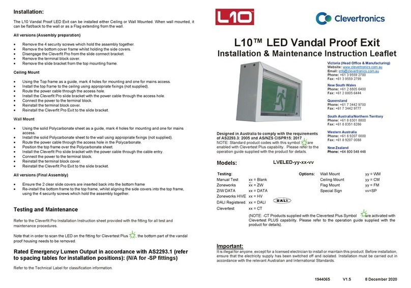 Clevetronics L10 LVELED Series Installation and operating instructions Clevetronics L10 LVELED Series Installation and operating instructions