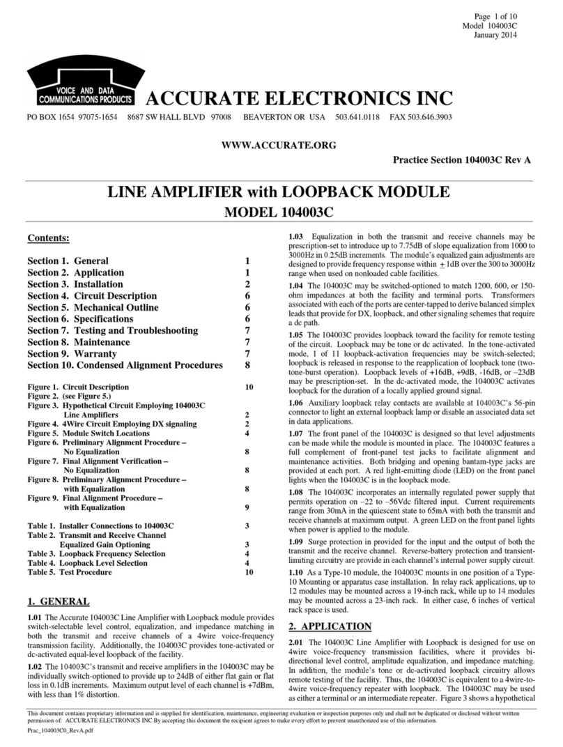 ACCURATE ELECTRONICS 104003C manual ACCURATE ELECTRONICS 104003C manual