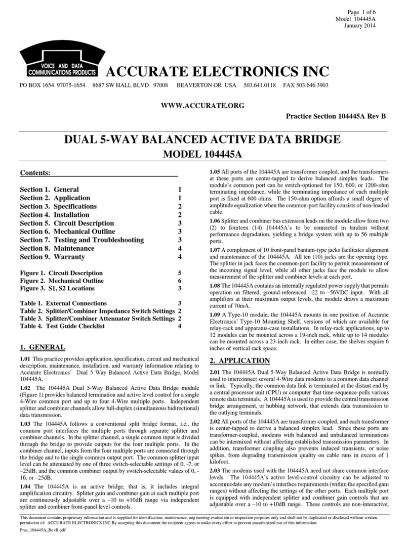 ACCURATE ELECTRONICS 104445A manual