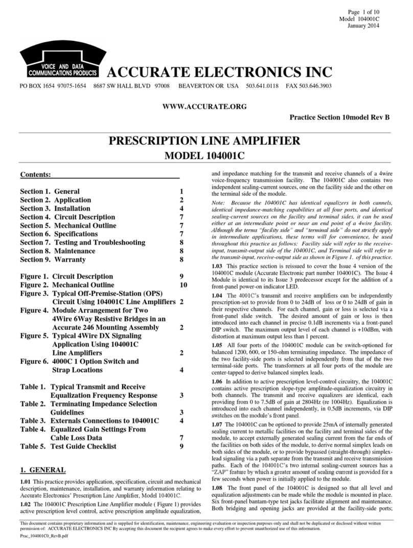ACCURATE ELECTRONICS 104001C manual