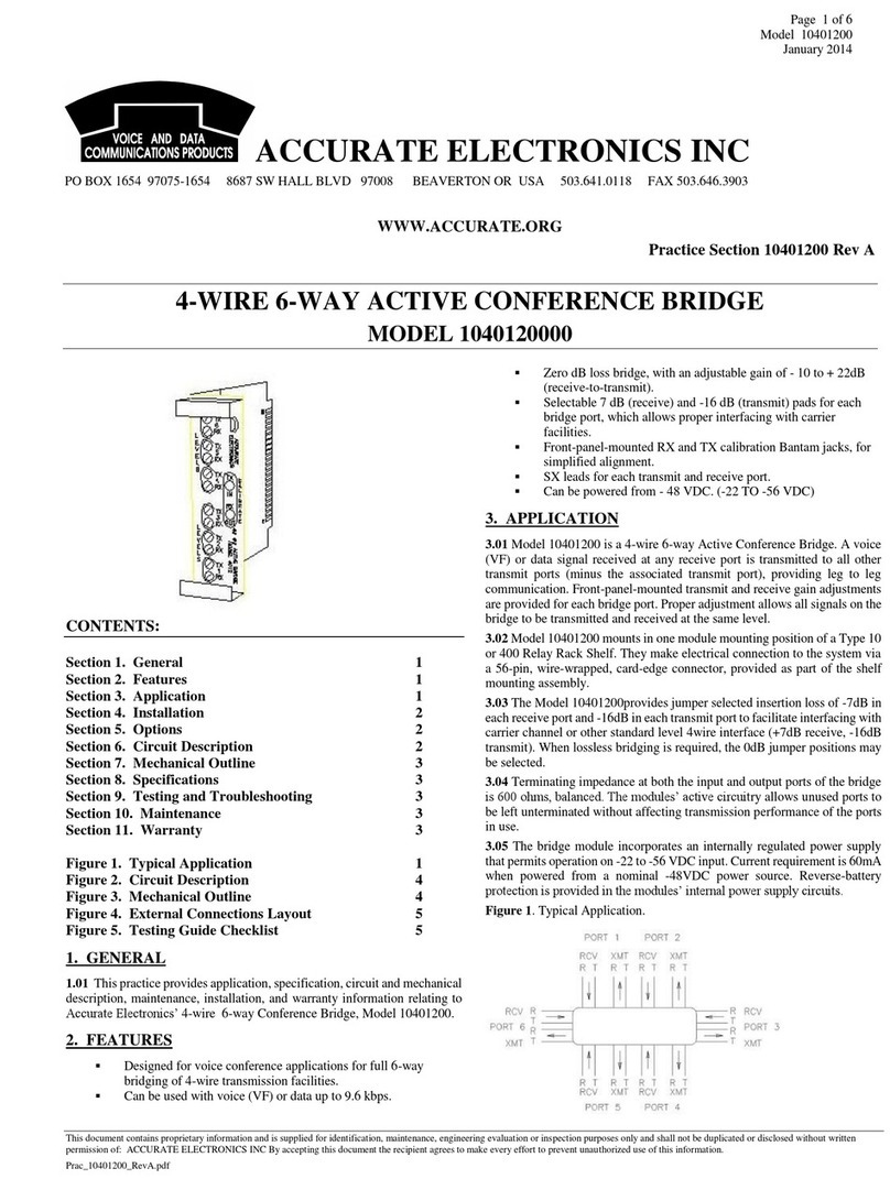 ACCURATE ELECTRONICS 1040120000 manual