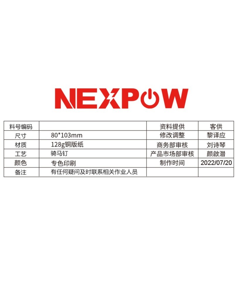 NexPow T11F user manual
