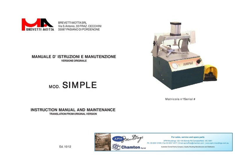Brevetti Motta SIMPLE Instruction manual and maintenance