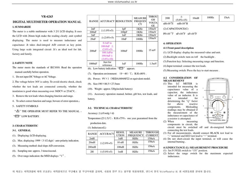 RuoShui VR-6243 Operation manual