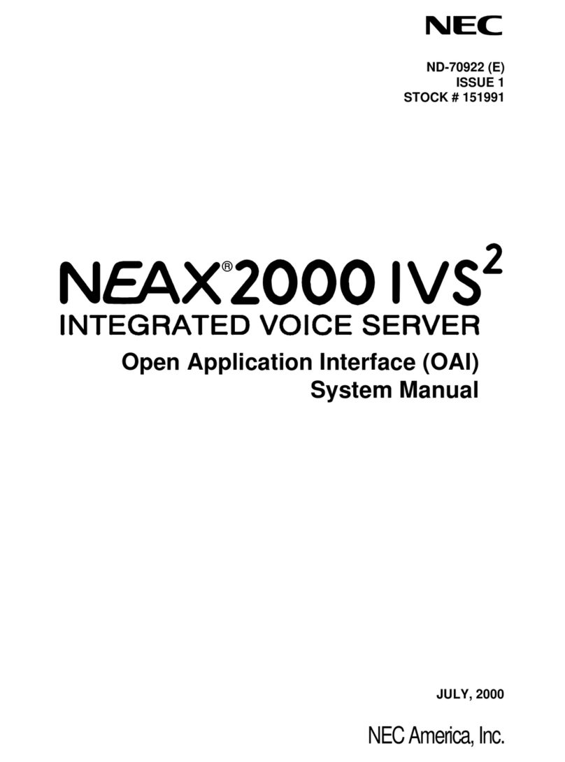NEC NEAX 2000IVS2 System manual