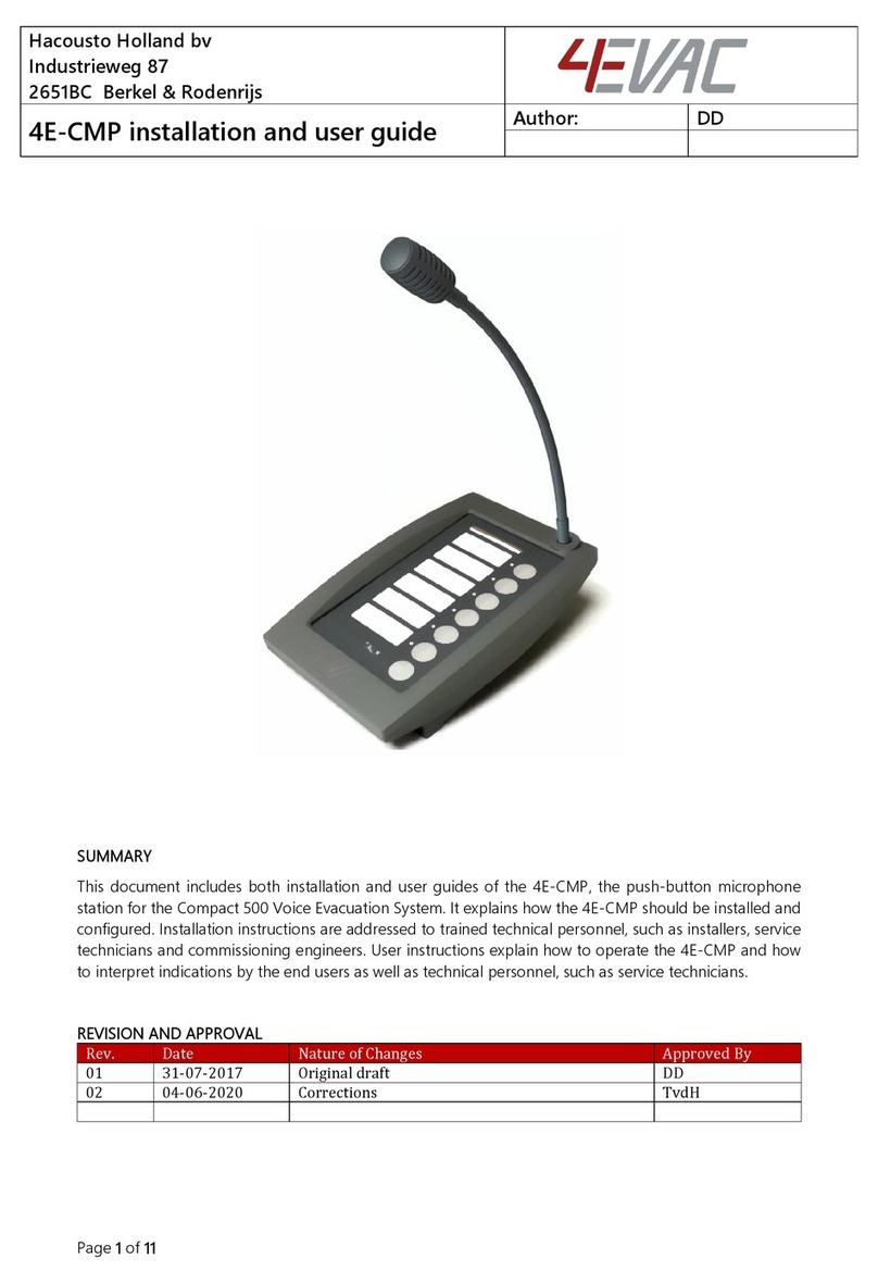 4EVAC 4E-CMP Installation and user guide
