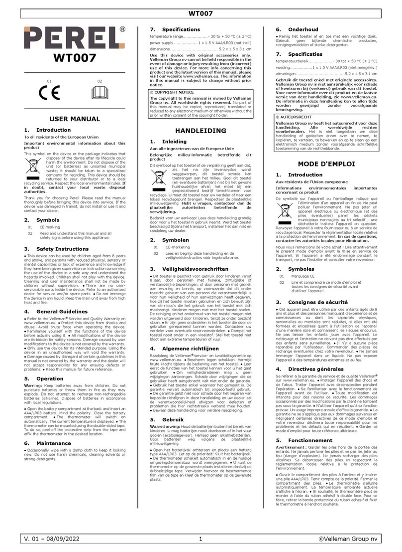 Perel WT007 User manual