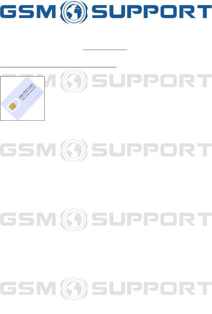 GSM-Support GSM Test SIM Card quick start guide