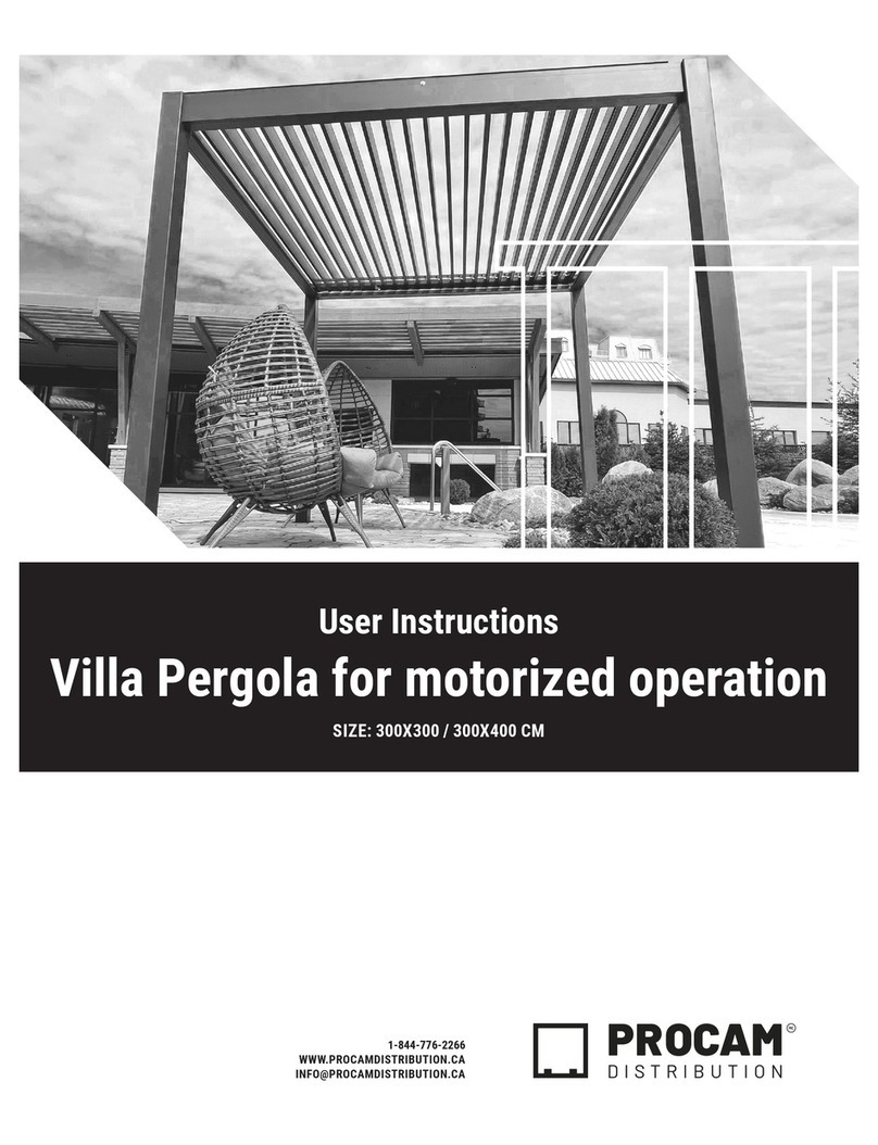 PROCAM DISTRIBUTION Villa Pergola User instructions