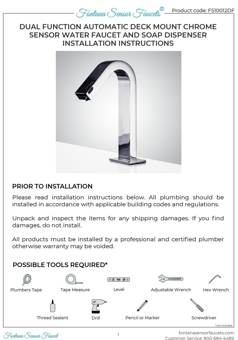 FONTANA SENSOR FAUCETS FS10012DF installation instructions