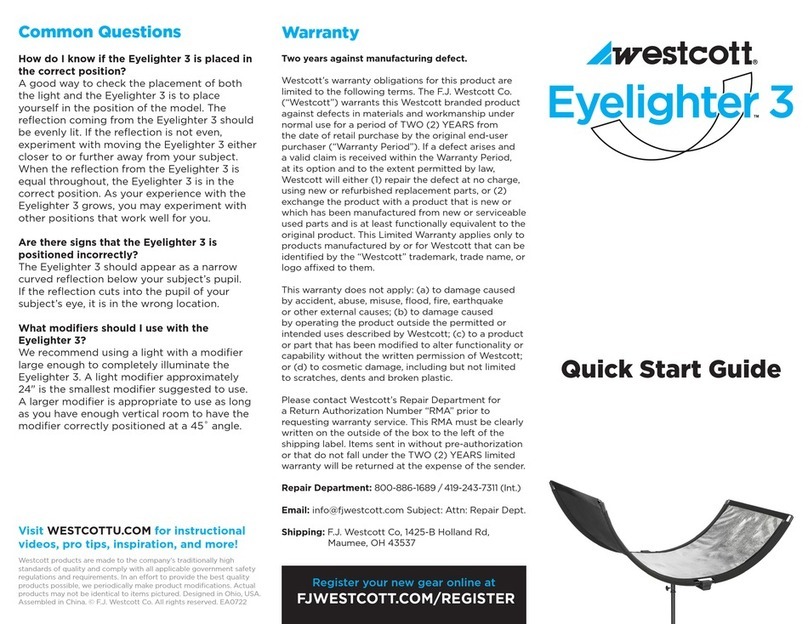 Westcott Eyelighter 3 quick start guide Westcott Eyelighter 3 quick start guide