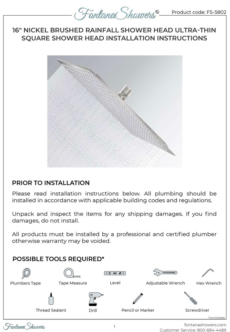 Fontana Showers FS-5802 installation instructions