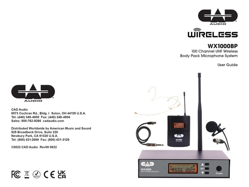 CAD Audio WX1000BP User manual CAD Audio WX1000BP User manual