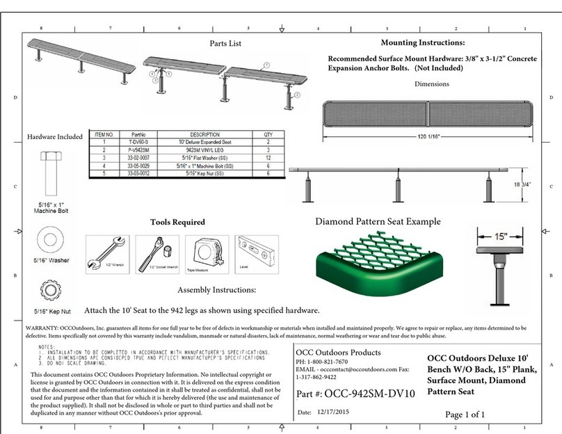 OCC Outdoors Products OCC-942SM-DV10 Mounting instructions