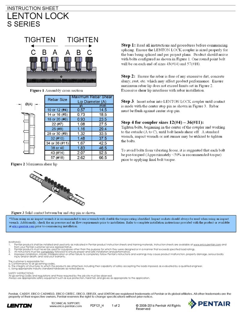 Pentair LENTON S Series instruction sheet