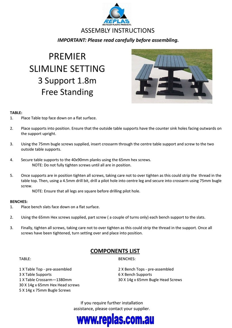 Replas PREMIER SLIMLINE SETTING User manual Replas PREMIER SLIMLINE SETTING User manual