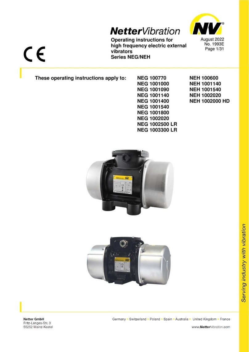NetterVibration NEG Series User manual